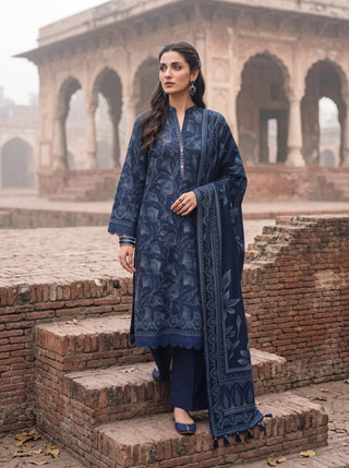 03 Piece Unstitched Cashmi Wool Printed