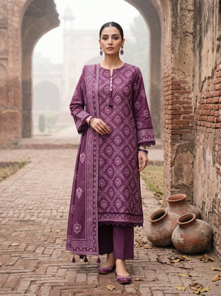 03 Piece Unstitched Cashmi Wool Printed