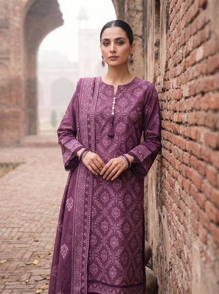 03 Piece Unstitched Cashmi Wool Printed