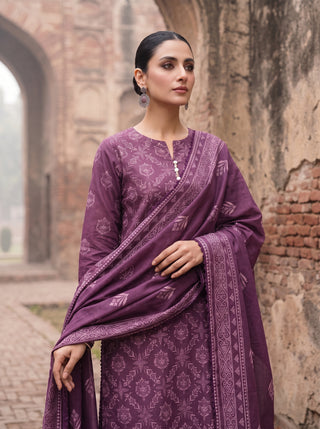 03 Piece Unstitched Cashmi Wool Printed