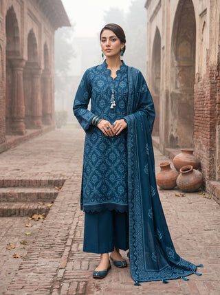 03 Piece Unstitched Cashmi Wool Printed