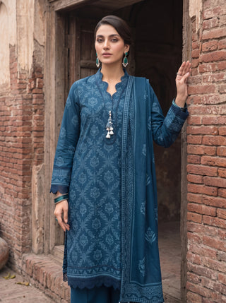 03 Piece Unstitched Cashmi Wool Printed