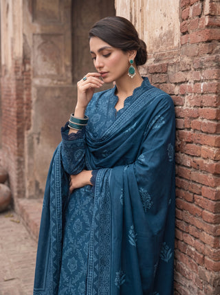 03 Piece Unstitched Cashmi Wool Printed