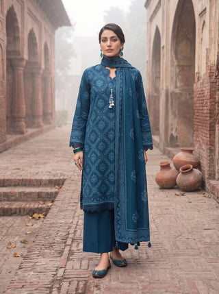 03 Piece Unstitched Cashmi Wool Printed