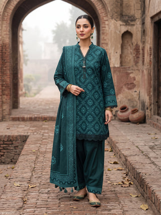 03 Piece Unstitched Cashmi Wool Printed