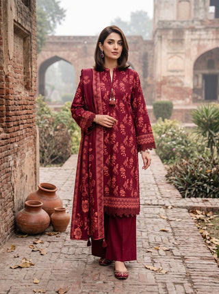03 Piece Unstitched Cashmi Wool Printed