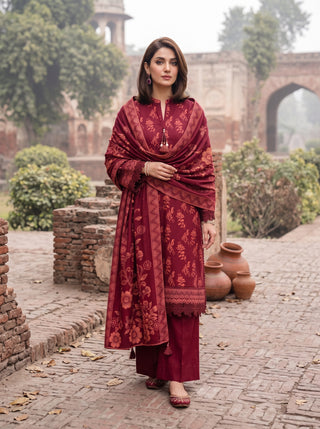 03 Piece Unstitched Cashmi Wool Printed