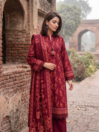 03 Piece Unstitched Cashmi Wool Printed