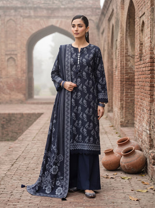 03 Piece Unstitched Cashmi Wool Printed