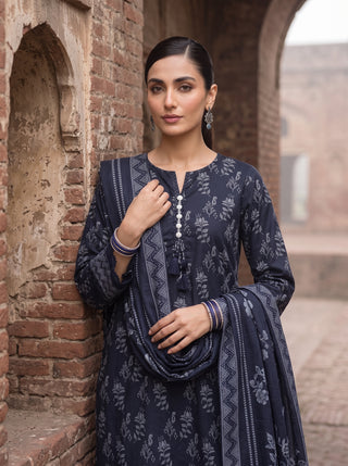 03 Piece Unstitched Cashmi Wool Printed