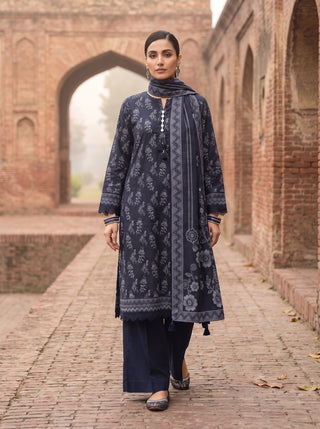 03 Piece Unstitched Cashmi Wool Printed