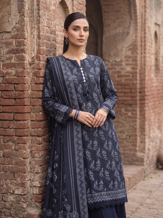 03 Piece Unstitched Cashmi Wool Printed