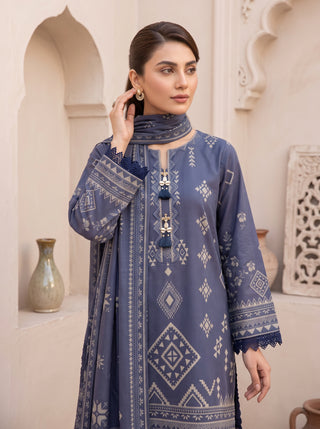 03 Piece Unstitched Cashmi Vool Printed
