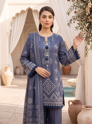 03 Piece Unstitched Cashmi Vool Printed