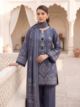 03 Piece Unstitched Cashmi Vool Printed