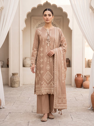 03 Piece Unstitched Cashmi Vool Printed