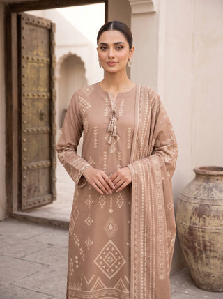 03 Piece Unstitched Cashmi Vool Printed