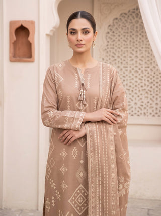 03 Piece Unstitched Cashmi Vool Printed