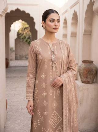 03 Piece Unstitched Cashmi Vool Printed