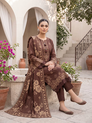 03 Piece Unstitched Cashmi Vool Printed
