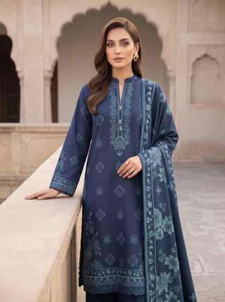 03 Piece Unstitched Cashmi Vool Printed