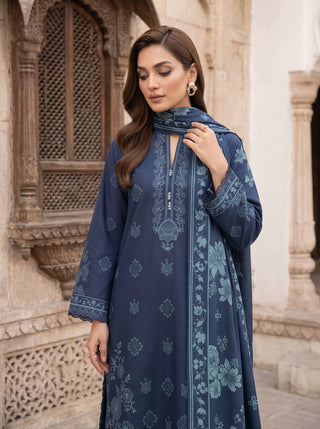03 Piece Unstitched Cashmi Vool Printed