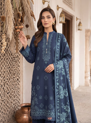 03 Piece Unstitched Cashmi Vool Printed