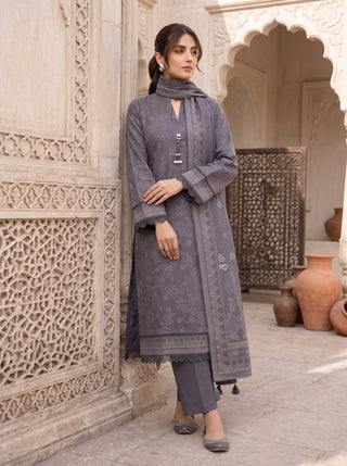 03 Piece Unstitched Cashmi Vool Printed
