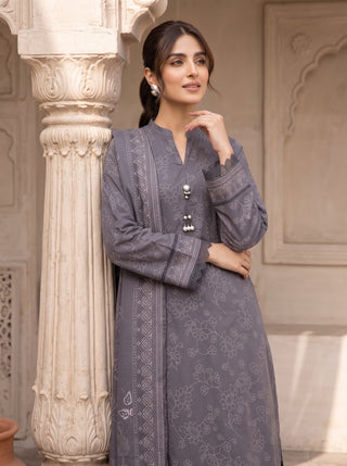 03 Piece Unstitched Cashmi Vool Printed