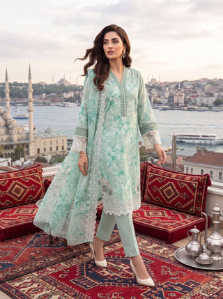 03 Piece Unstitched Printed Embroidered Komal Lawn