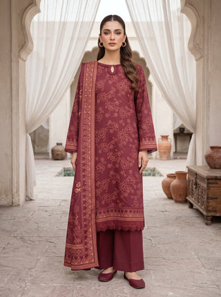 03 Piece Unstitched Cashmi Vool Printed