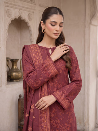 03 Piece Unstitched Cashmi Vool Printed