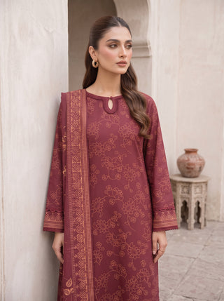03 Piece Unstitched Cashmi Vool Printed