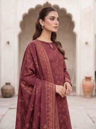 03 Piece Unstitched Cashmi Vool Printed