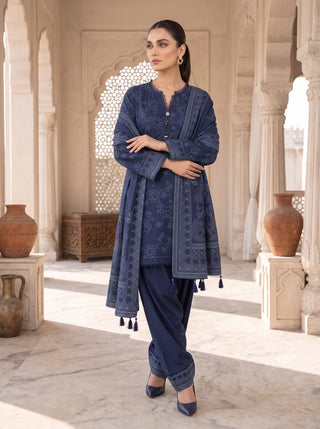 03 Piece Unstitched Cashmi Vool Printed