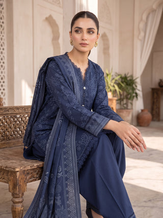 03 Piece Unstitched Cashmi Vool Printed