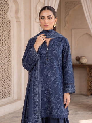 03 Piece Unstitched Cashmi Vool Printed