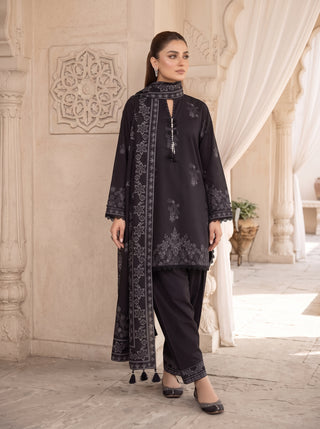 03 Piece Unstitched Cashmi Vool Printed