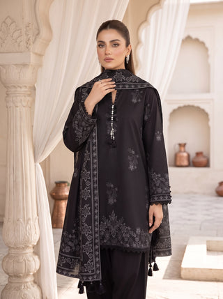 03 Piece Unstitched Cashmi Vool Printed