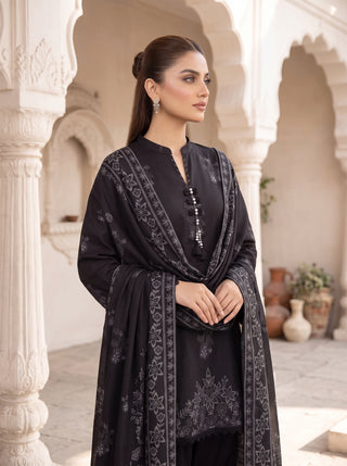 03 Piece Unstitched Cashmi Vool Printed