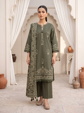 03 Piece Unstitched Cashmi Vool Printed