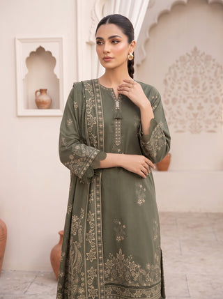 03 Piece Unstitched Cashmi Vool Printed