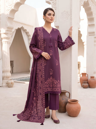 03 Piece Unstitched Cashmi Vool Printed
