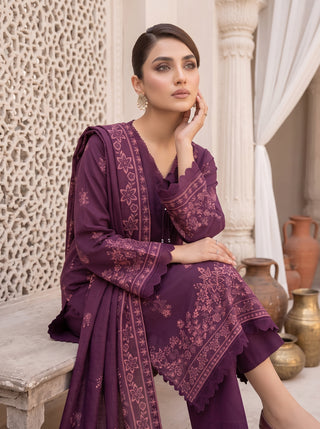 03 Piece Unstitched Cashmi Vool Printed