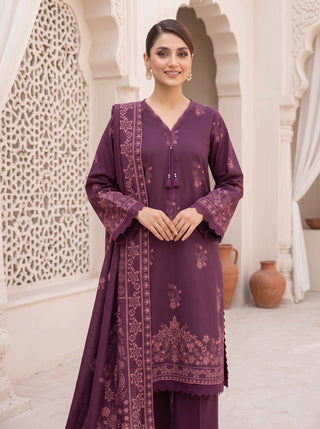 03 Piece Unstitched Cashmi Vool Printed