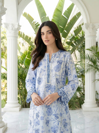02 Piece Stitched Printed Embroidered Lawn