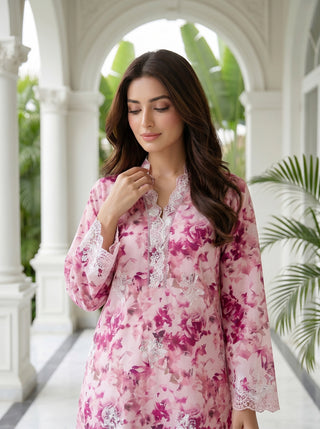 02 Piece Stitched Printed Embroidered Lawn