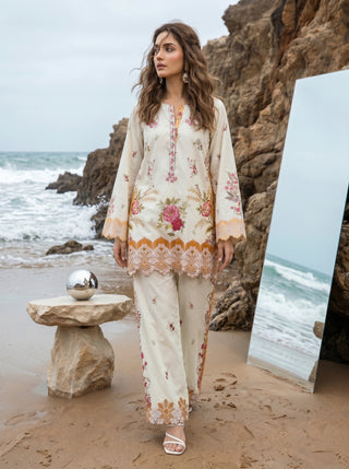 02 Piece Ready To Wear Printed Shirt & Trouser