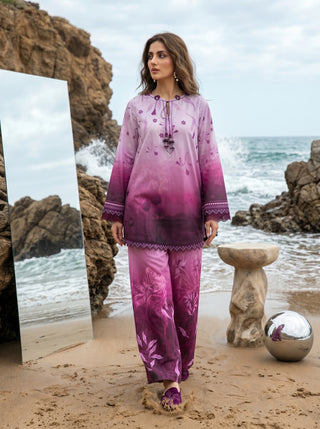 02 Piece Ready To Wear Printed Shirt & Trouser