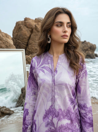 02 Piece Ready To Wear Printed Shirt & Trouser